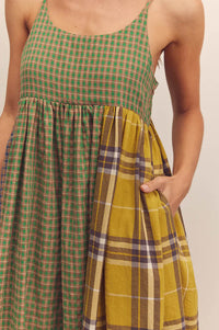 Amente Contrast Check Cami Dress - The Mercantile London