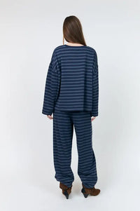 Lolly's Laundry Demi Dark Blue Striped Sweatshirt
