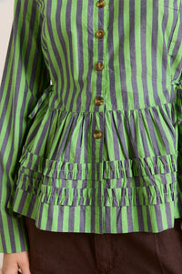 Damson Madder Madison Navy Pop Green Stripe Blouse