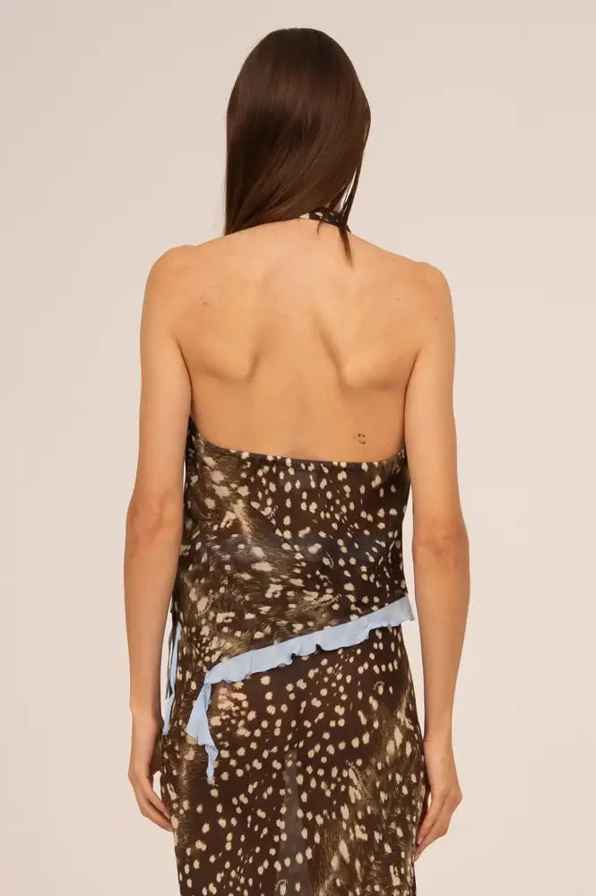 Carmen Says Ice Bambi Noir Halterneck Top - The Mercantile London
