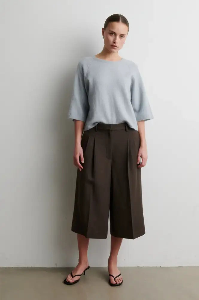 Second Female Gabby Quarry Short Sleeve Knitted Jumper