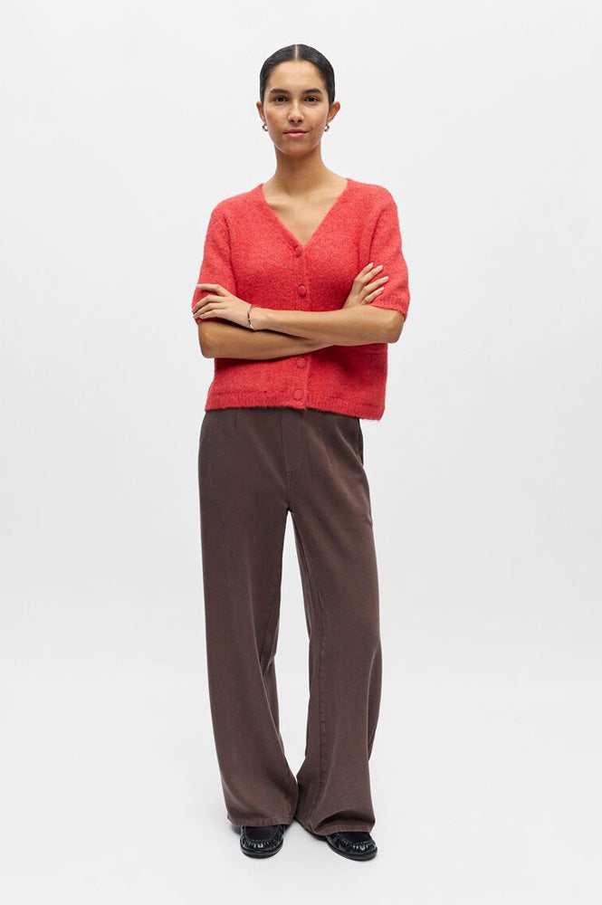 Object Saggia Poinsettia V-Neck Cardigan - The Mercantile London