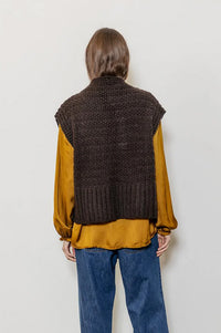 Project AJ117 Susie Chocolate Knit Vest - The Mercantile London