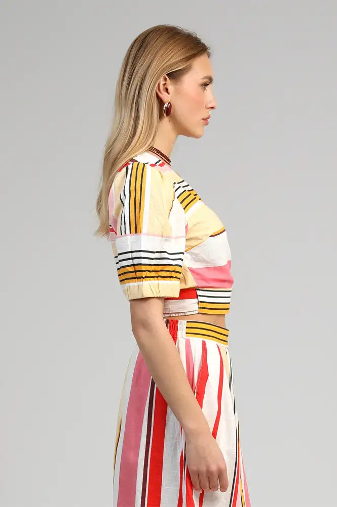 An'ge Soriana Belinda Stripe Wrap Top - The Mercantile London