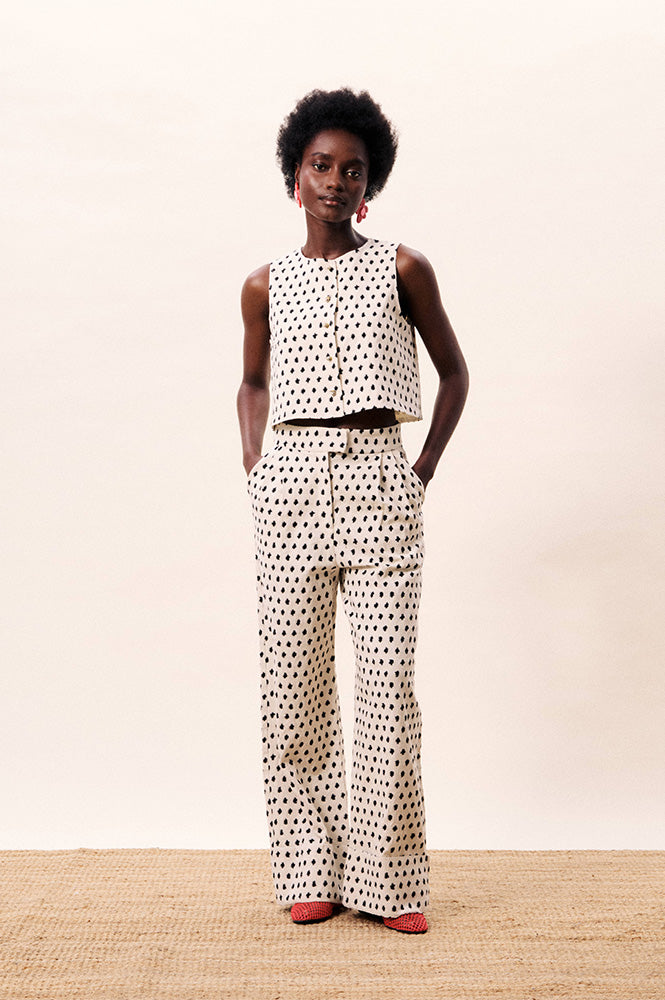 FRNCH Nautilus Dotted Vest Top - The Mercantile London