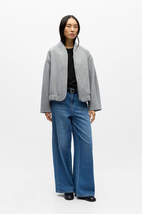 Object Pisa Grey Wool Blend Bomber Jacket