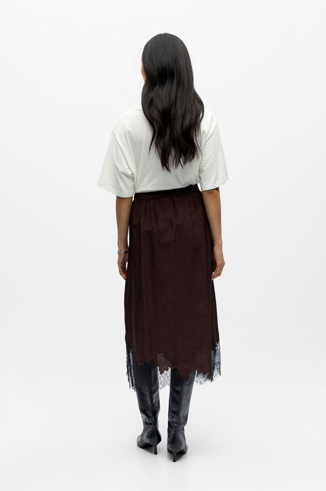 Object Dalme Seal Brown and Black Lace Skirt - The Mercantile London