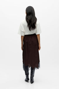 Object Dalme Seal Brown and Black Lace Skirt - The Mercantile London