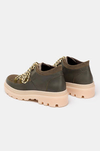 Naguisa Abra Olive Checks Low Boots