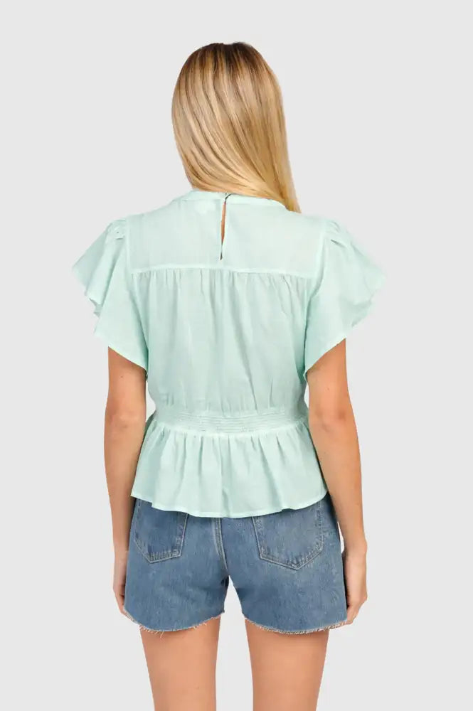 An'ge Salekina Celadon Blouse - The Mercantile London