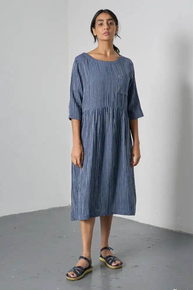 Bibico Orla Navy Stripe Day Dress - The Mercantile London