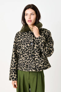 Louche Apple Green Leopard Jacket
