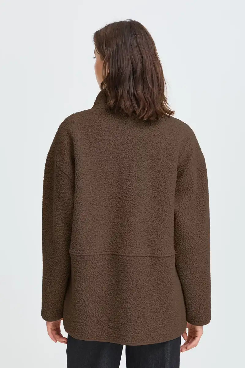 Fransa Gwynne Rain Drum Brown Sherpa Jacket