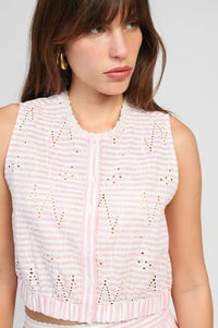 An'ge Salyta Coral Striped Top - The Mercantile London