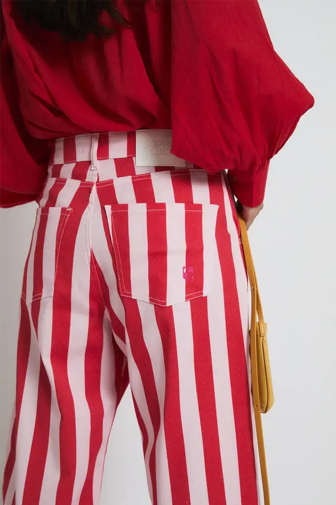 Sophie + Lucie Boyfriend Barras Red Stripe Jeans - The Mercantile London