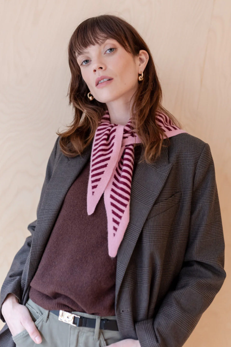 TBCo Pink Stripe Triangle Scarf