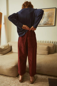L.F. Markey Beckett Oxblood Cropped Corduroy Trousers