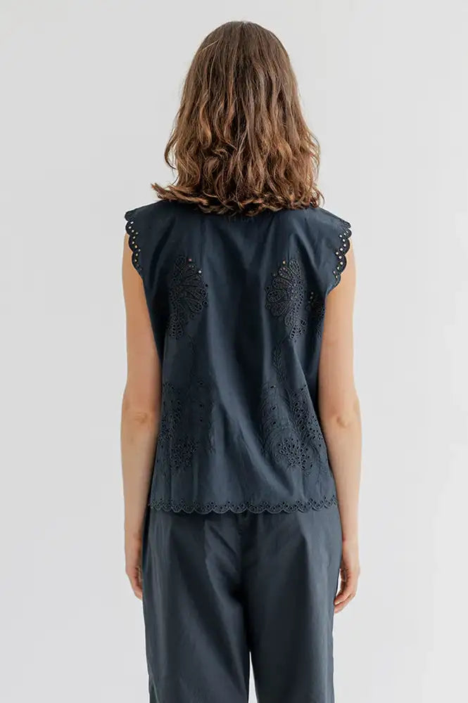 Project AJ117 Hope Black Vest Top - The Mercantile London
