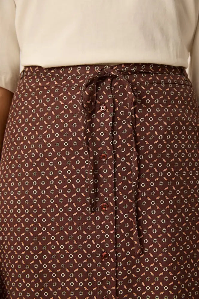 Des Petits Hauts Valette Floral Midi Skirt