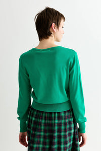 Louche Ives Bow Green Trimmed Cardigan - The Mercantile London