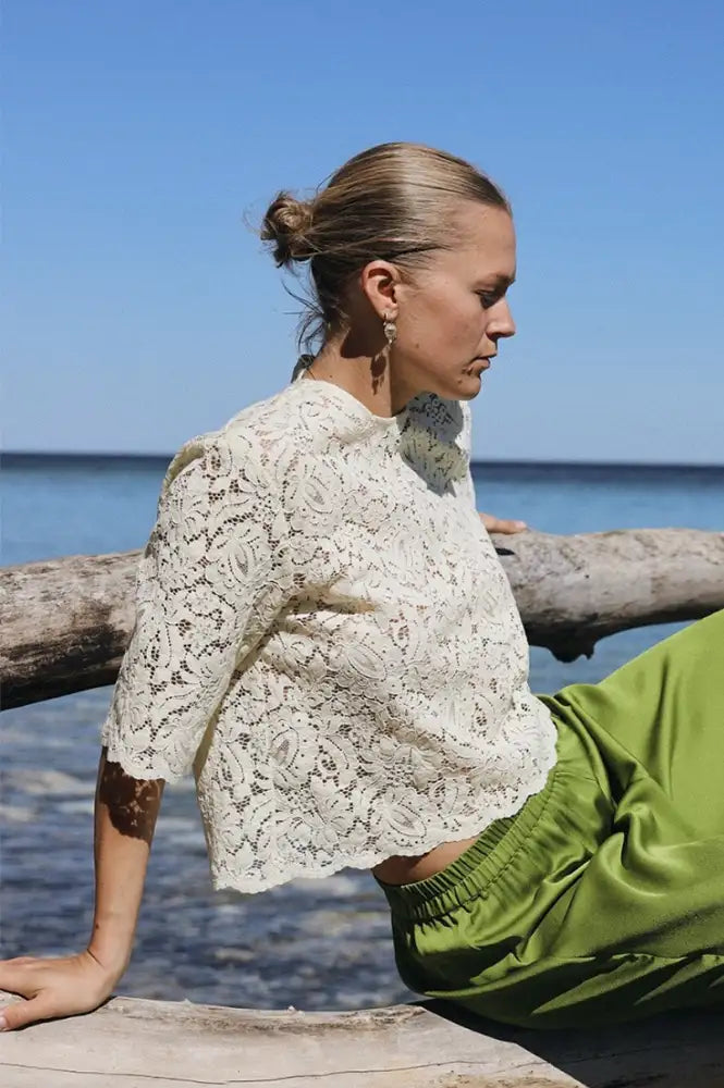 Stella Nova Soft Yellow Lace Top