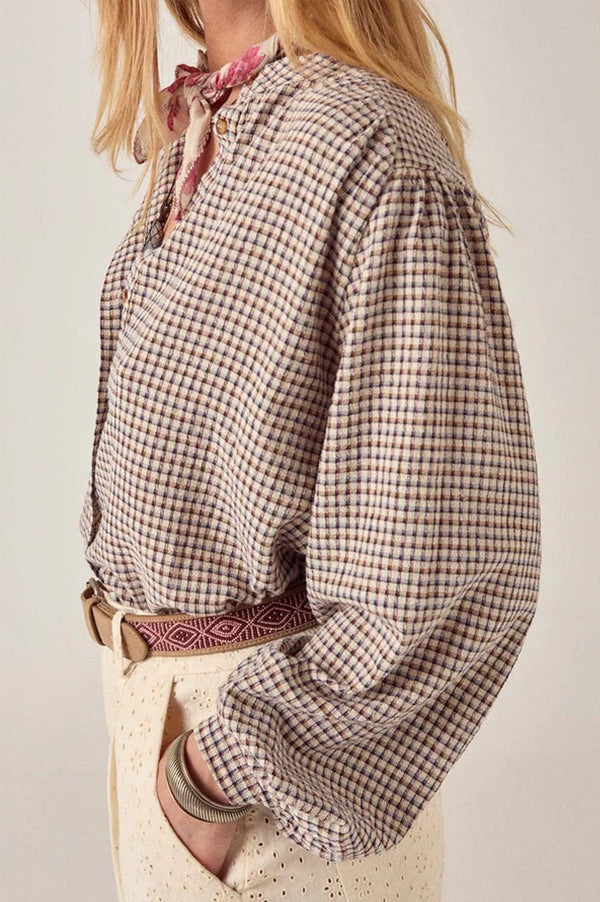 Maison Hotel Vichy Macedonia Check Blouse - The Mercantile London