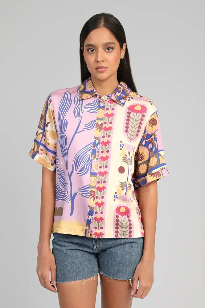 An'ge Shanone Patchwork Printed Shirt - The Mercantile London