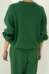 Le Bon Shoppe Pointelle Core Moss Green Sweatshirt