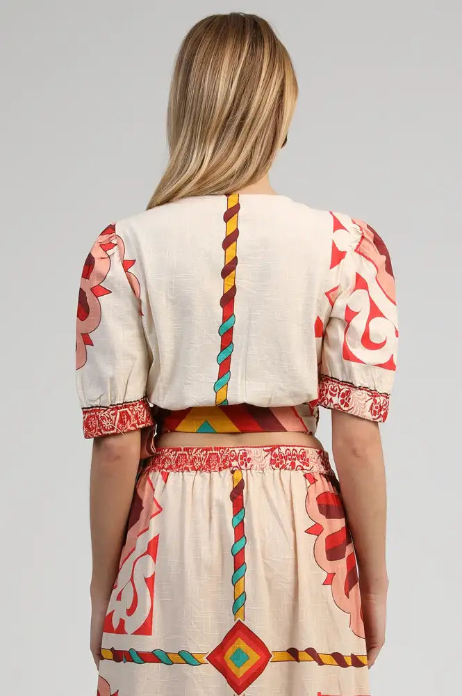 An'ge Sorinana Olio Ecru Wrap Top - The Mercantile London