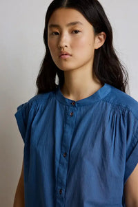Hod Amandine Indigo Stripe Blouse - The Mercantile London