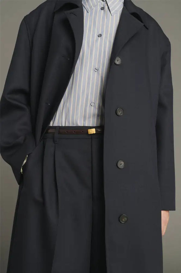 Soeur Liam Deep Navy Virgin Wool Coat