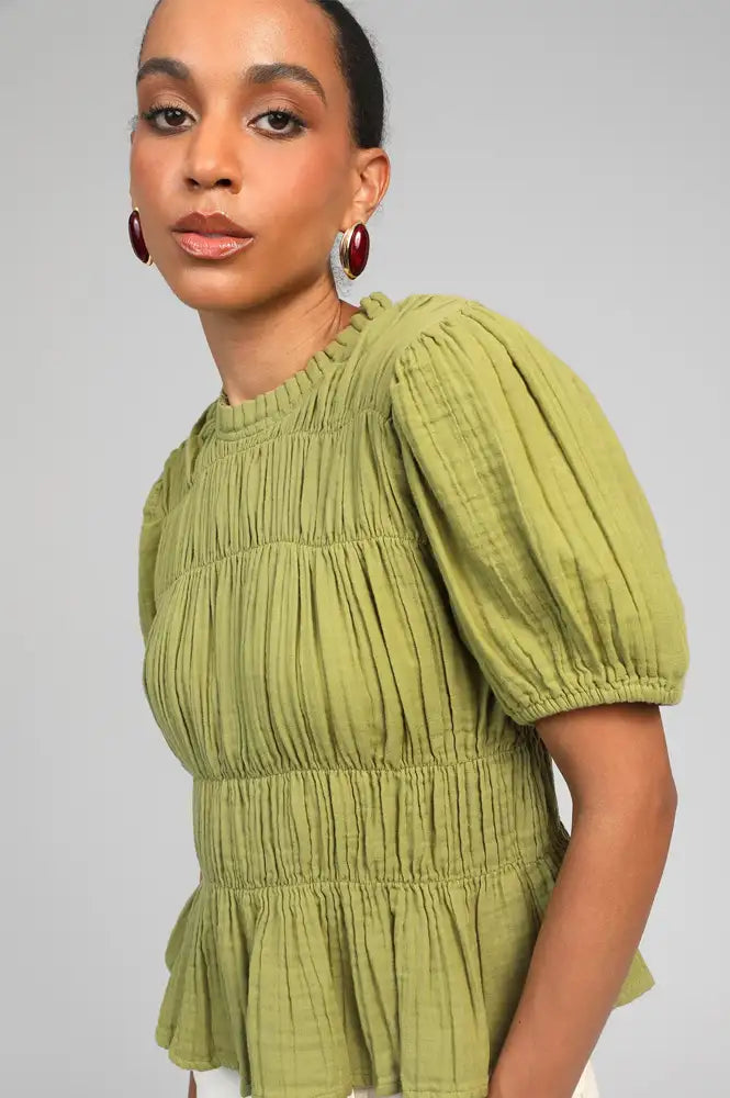 An'ge Sizaya Olive Blouse - The Mercantile London