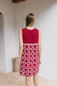 Indi & Cold Red Crochet Mini Dress - The Mercantile London