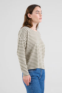 Dedicated Humledal Leaf Green Stripe Top - The Mercantile London