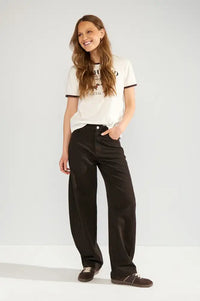 Numph Amsterdam Black Coffee Barrel Leg Jeans
