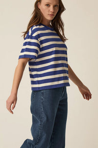 Des Petits Hauts Filma Indigo & Ecru T-Shirt - The Mercantile London