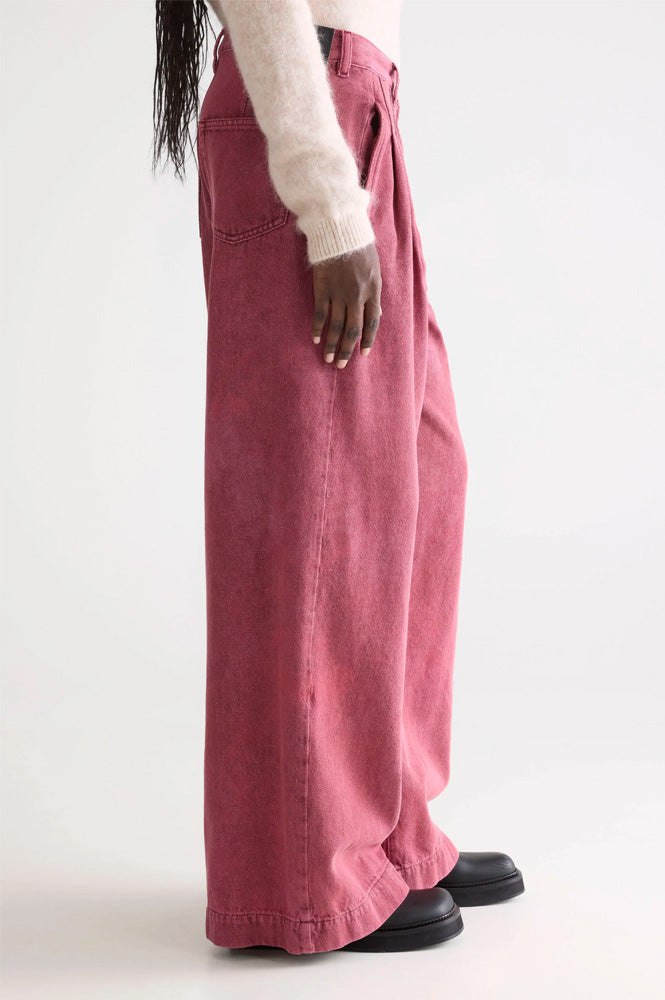 Bellerose No.74 Wine Stone Wide Leg Pleated Jeans - The Mercantile London