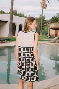Indi & Cold Black Crochet Mini Dress - The Mercantile London