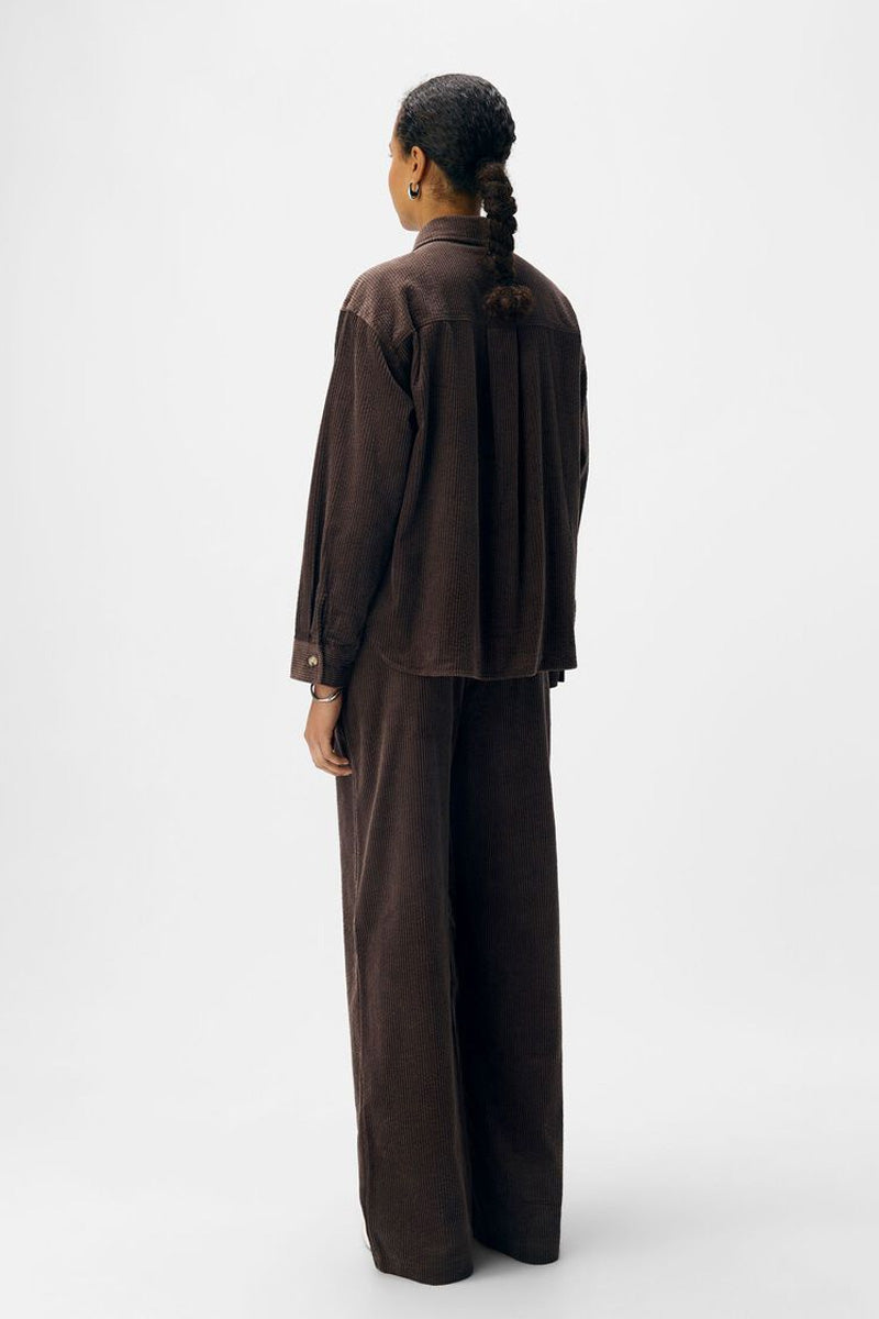 Object Gala Seal Brown Corduroy Shirt - The Mercantile London