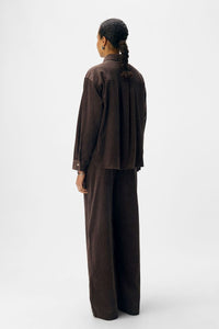 Object Gala Seal Brown Corduroy Shirt - The Mercantile London