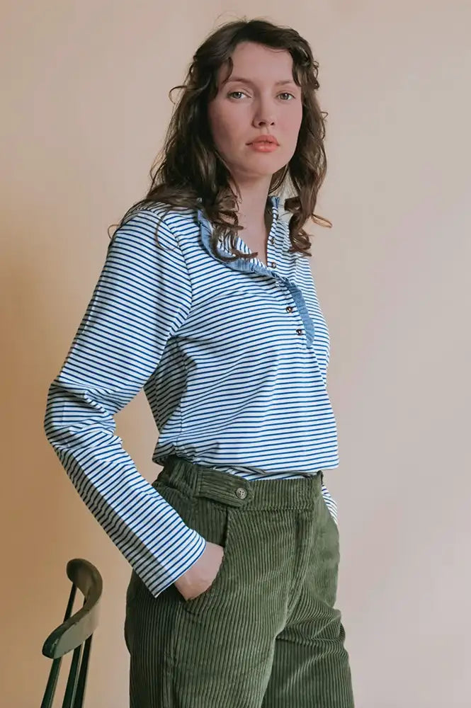 Emile Et Ida Evania Navy Striped T-Shirt
