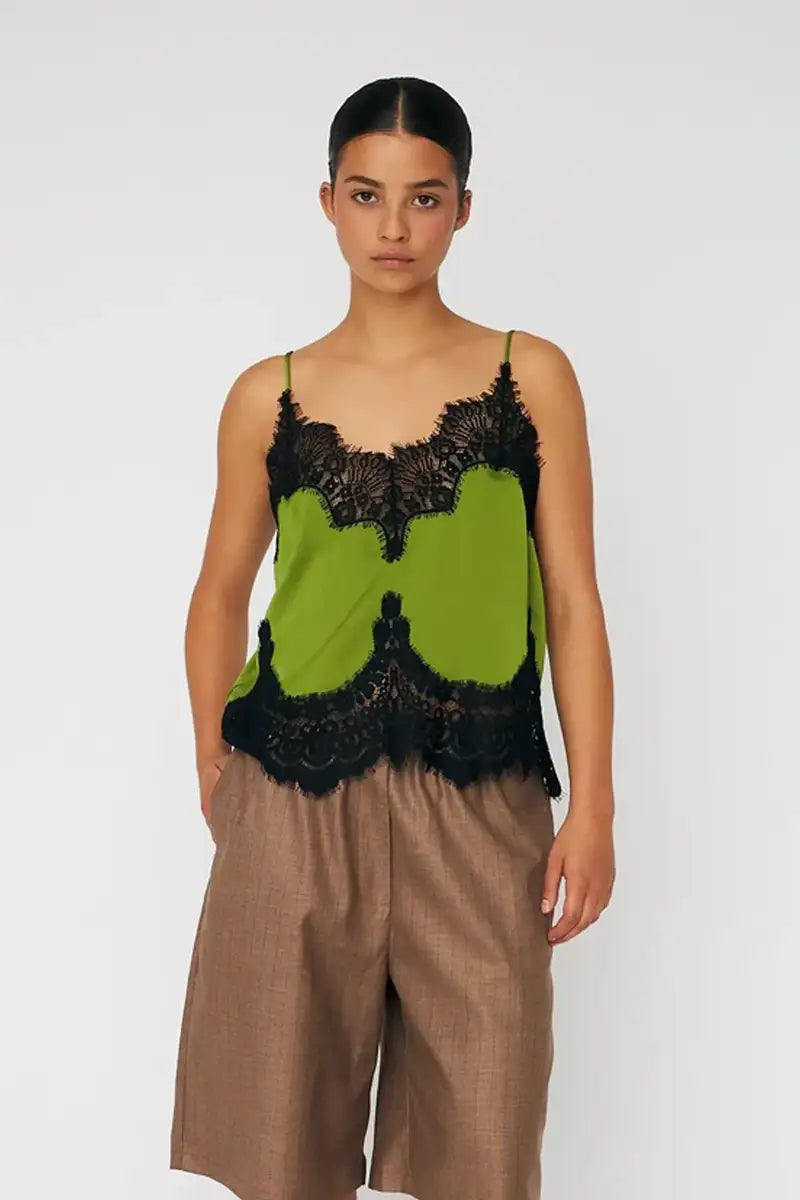Stella Nova Green Flash Delicate Lace Top - The Mercantile London
