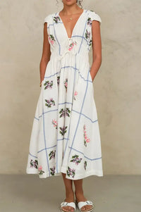 M.A.B.E Rhoda Floral Embroidered Dress