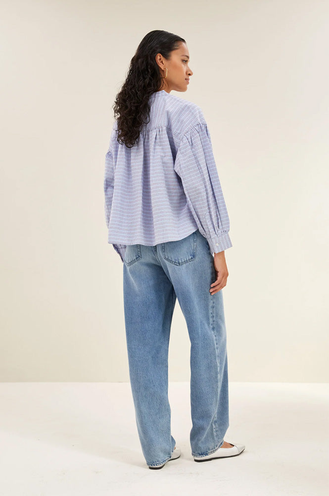 By-Bar Ella Chambray Check Blouse