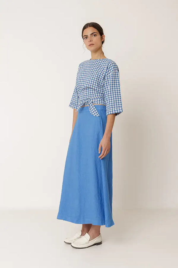 Indi & Cold Azul Linen Skirt - The Mercantile London
