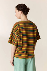 Leon & Harper Titan Green Striped T-Shirt - The Mercantile London