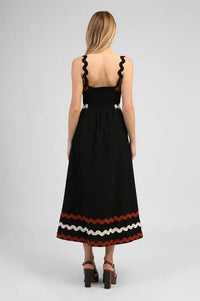 An'ge Ovalentin Black Ric Rac Dress
