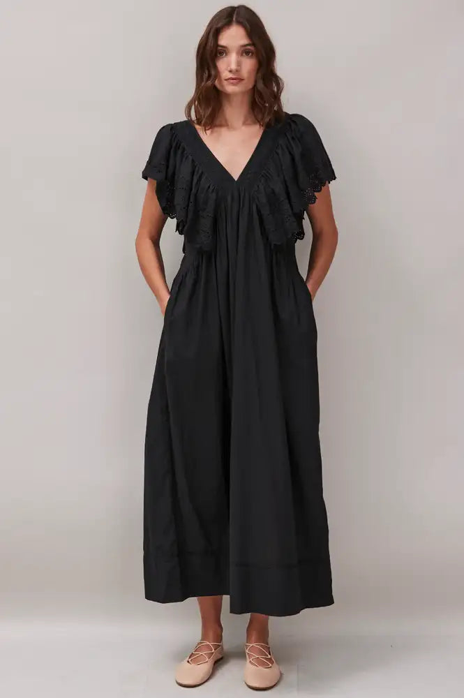Faune Camelia Black Dress - The Mercantile London