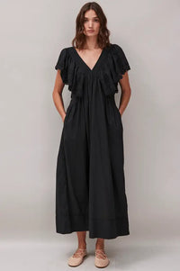 Faune Camelia Black Dress - The Mercantile London