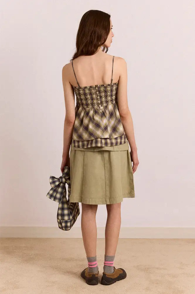 Damson Madder Azalea Cardamon Checked Cami Top